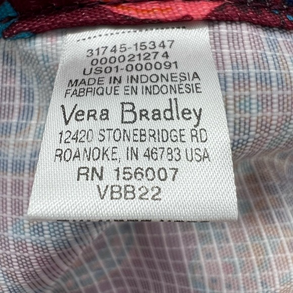 VERA BRADLEY RIPSTOP PACKABLE BACKPACK BURGUNDY & TEAL PAISLEY FLORAL main image 7
